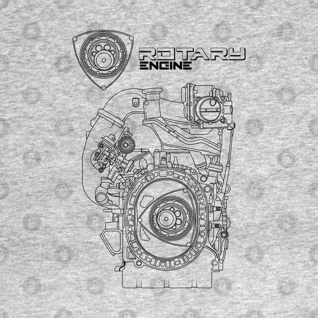 Mazda RX-7 FC FD RX-8 engine Vankel rotary engine blueprint text by dygus